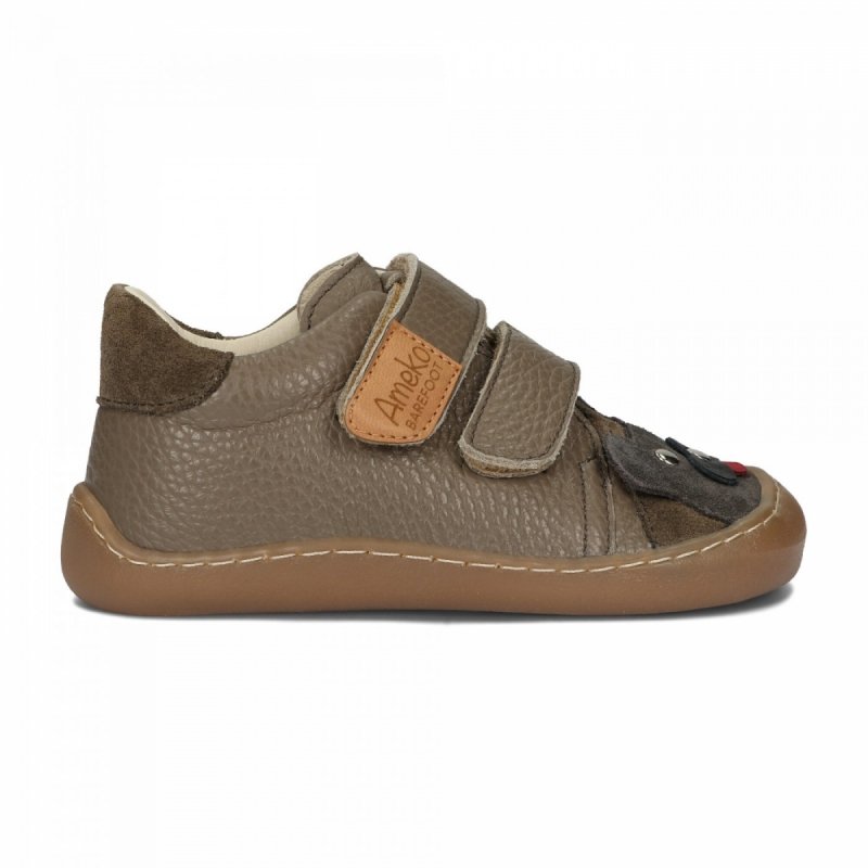 Półbuty AMEKO BAREFOOT OTIS - LION TAUPE dla chłopca na rzepy