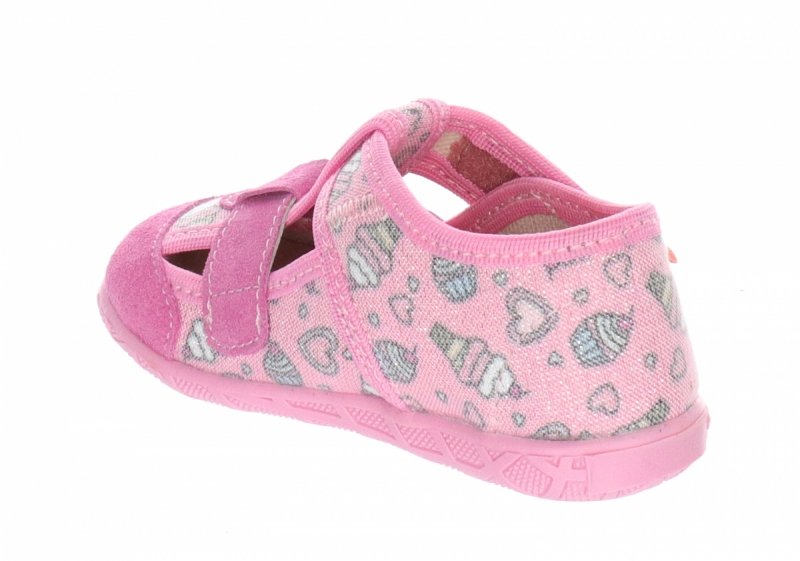 MILAMI 118 BR-62 PINK kapcie dziewczęce różowe na rzepy