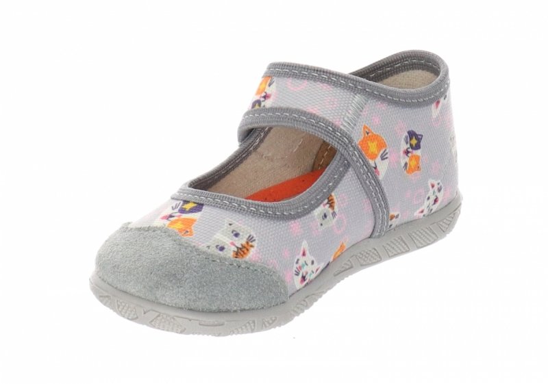 MILAMI 111 BR-17 GREY kapcie dziewczęce szare na rzep
