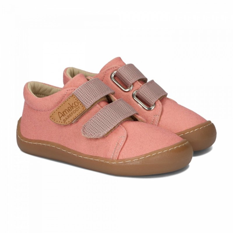 AMEKO tenisówki BAREFOOT NEO - BROWNROSE na rzepy