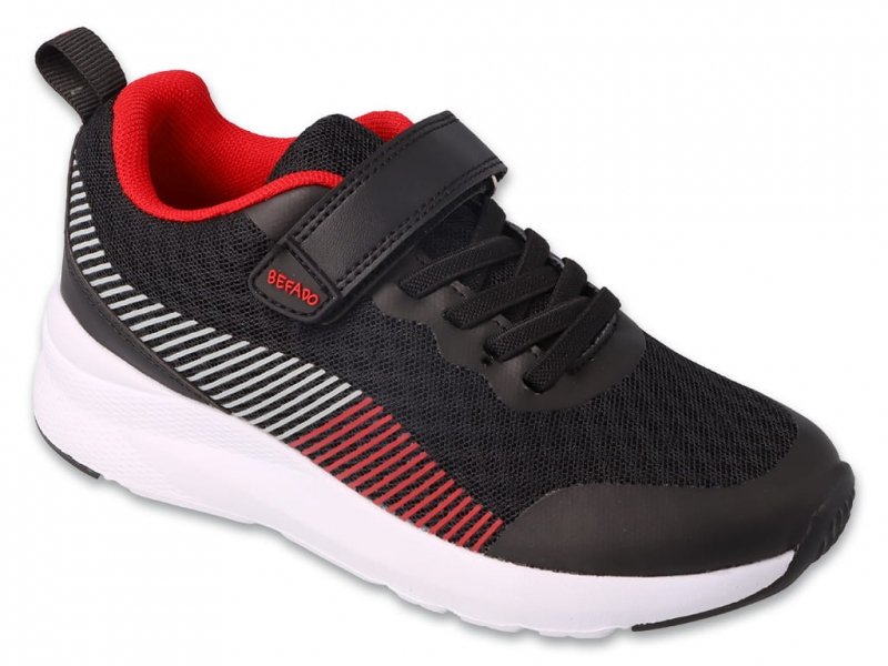 Befado 516Y316 POP buty sportowe czarno/czerwone na rzep