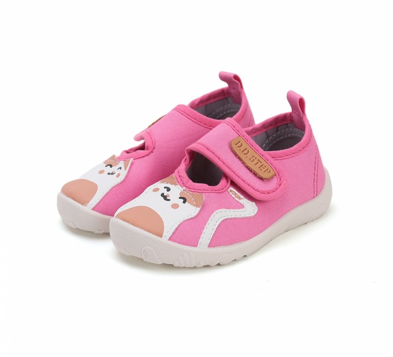 Tenisówki kapcie D.D.STEP BAREFOOT C086-51380A Dark Pink na rzep