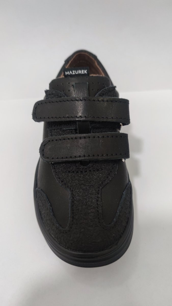 Półbuty skórzane MAZUREK 1362 BLACK na rzepy