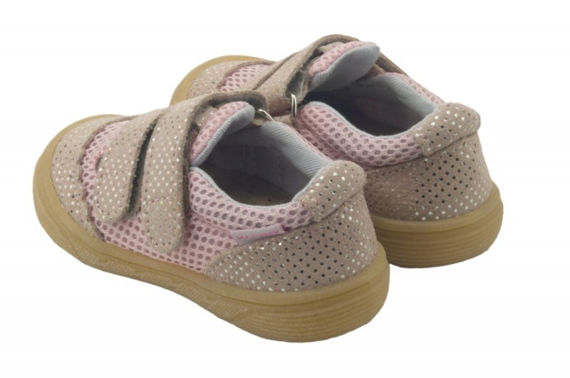 Mazurek Slipper Barefoot PUDER KROPKI na rzepy