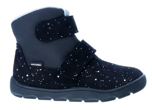 Trzewiki MAZUREK TE-POR 1370 BLACK DOTS barefoot na rzepy