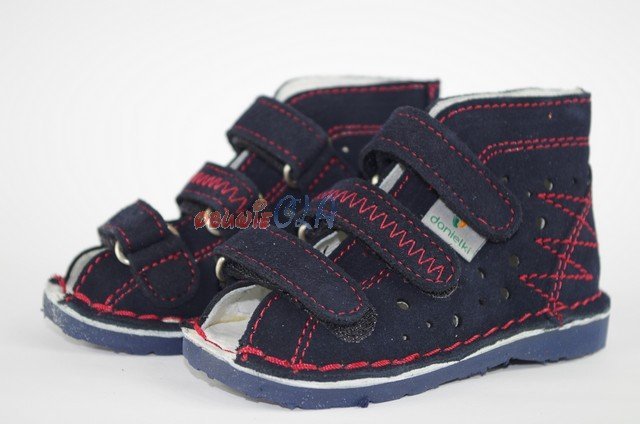 Sandałki Danielki profilaktyczne T215 granat czerwony