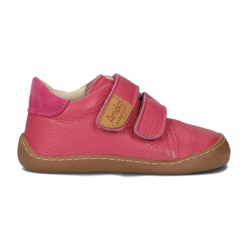 Półbuty AMEKO BAREFOOT OTIS - FUXIA dla dziewczynki na rzepy