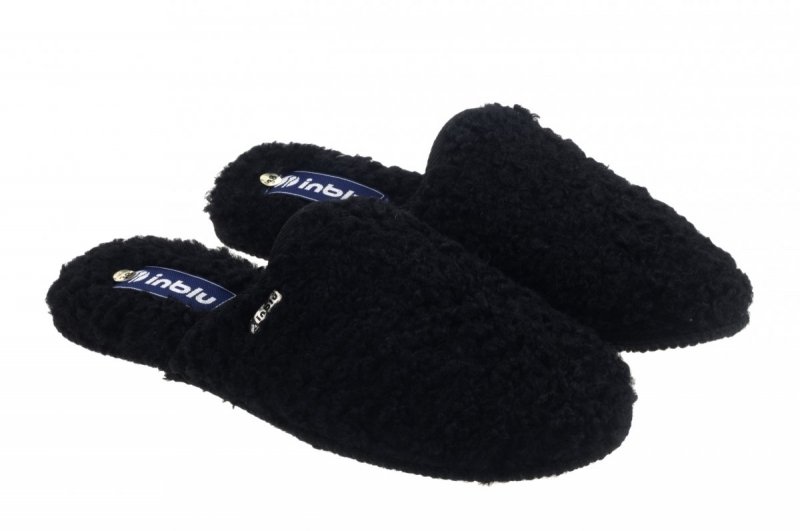 Inblu 155D127 kapcie damskie czarne-baranek