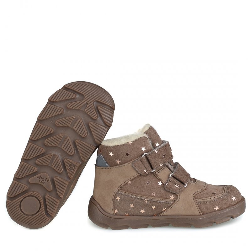 EMEL EV2809M-5 barefoot Trzewiki dziewczęce na rzepy