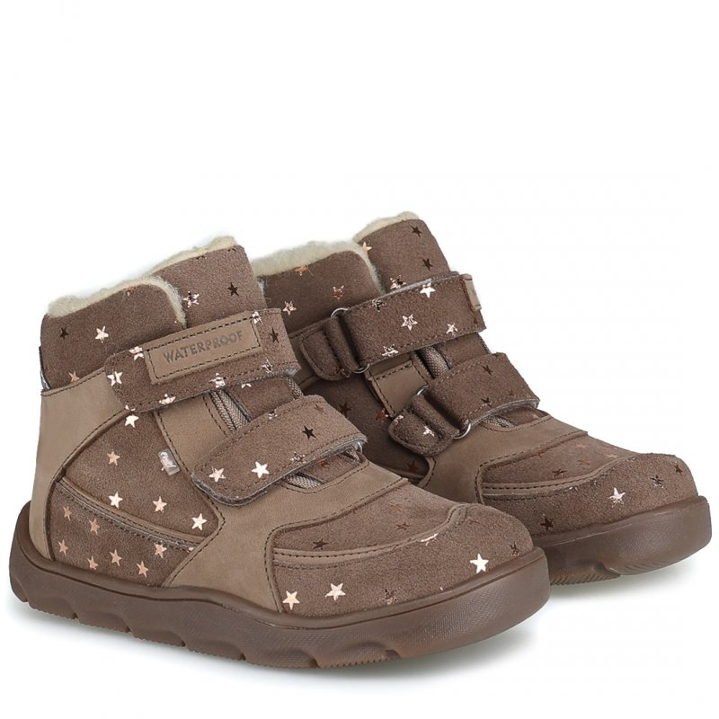 EMEL EV2809M-5 barefoot Trzewiki dziewczęce na rzepy