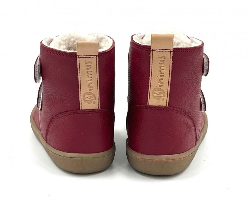Minimus MKB5001DR Robin 2 - bordowe, zimowe botki barefoot
