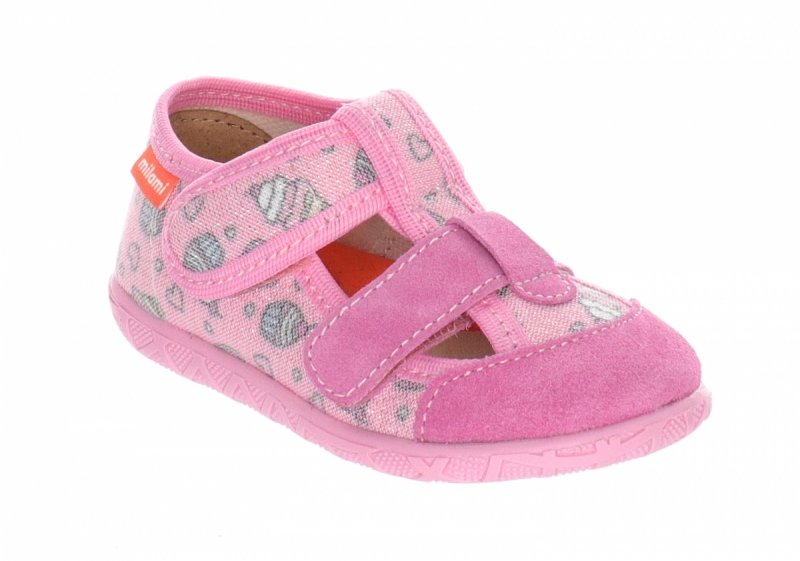 MILAMI 118 BR-62 PINK kapcie dziewczęce różowe na rzepy