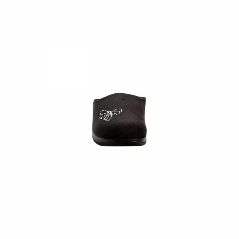 RAWEKS kapcie damskie 3 czarne welurowe 