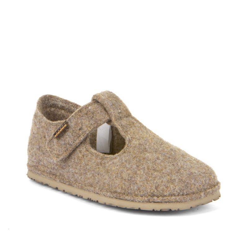 FRODDO BAREFOOT FLEXY WOOLY G1700378-4 BEIGE kapcie na rzep 