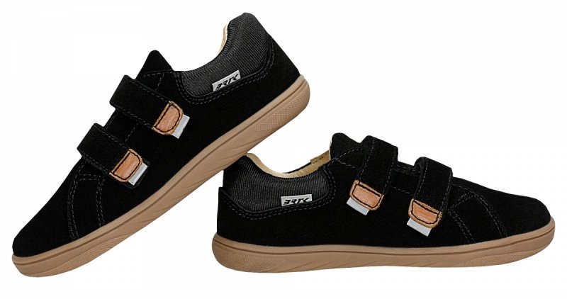 Półbuty BARTEK BAREFOOT 8600361 czarny na rzepy