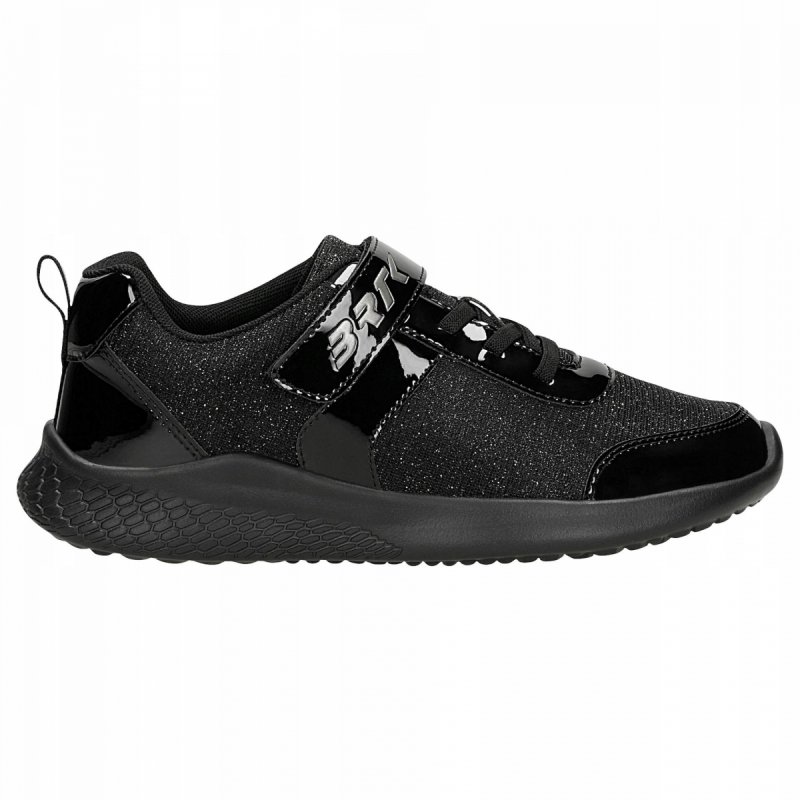 BARTEK 8700410 buty sportowe CZARNE błyszczące na rzep