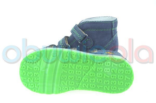 Sandałki Danielki T105E jeans fluo z - rzepy