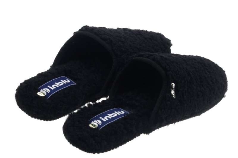 Inblu 155D127 kapcie damskie czarne-baranek