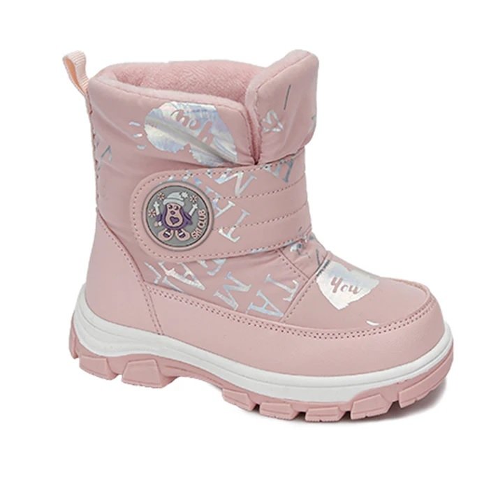 APAWWA I3606R-A  śniegowce dziewczęce różowe na rzep