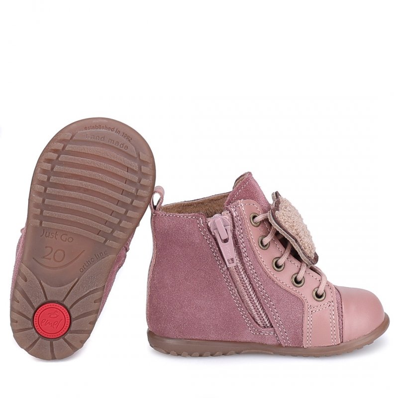 EMEL Roczki EY 1428L Trzewiki dla dziewczynki sznurowane membrana TE-POR