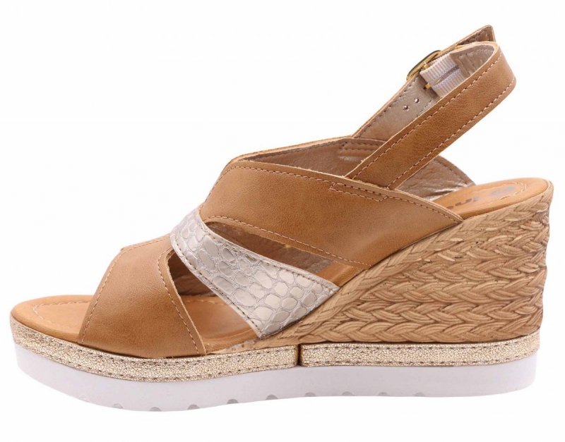 Sandały damskie INBLU FG-36 CAMEL - koturn