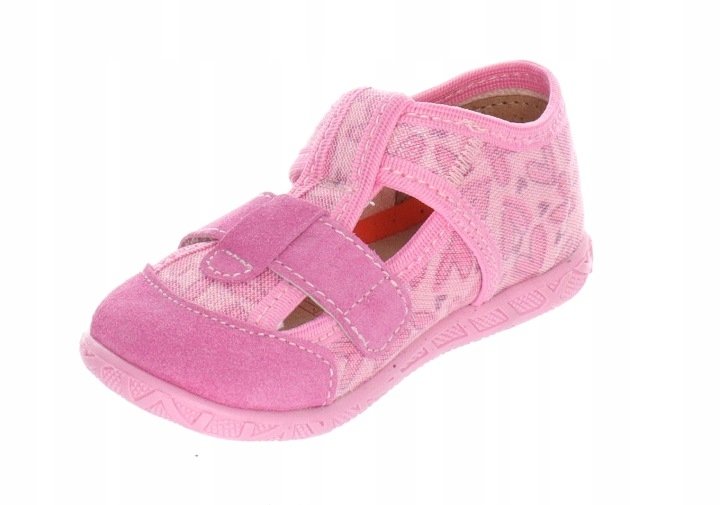 MILAMI 118 BR-61 PINK kapcie dziewczęce różowe na rzepy