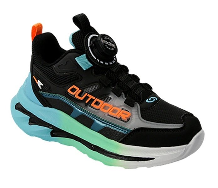 Apawwa buty sportowe W2705R BLACK/GREEN chłopięce - wiązanie boa