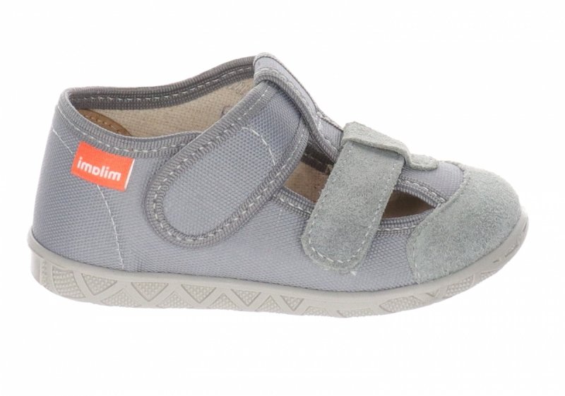 MILAMI 118-4  GREY kapcie chłopięce na rzepy 