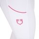 Legginsy damskie Classic Slim Fit Full Grip - EQUESTRO - white/honeysuckle