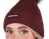 Czapka zimowa damska SILVIE AW23 - QHP - burgundy