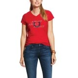 Koszulka damska PUFF PRINT LOGO SS20 - ARIAT - weg red