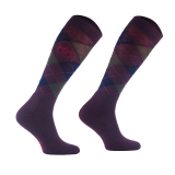 Podkolanówki jeździeckie MERINO KARO - COMODO - bordo/granat/oliwka