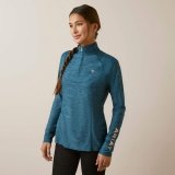 Bluzka damska LAGUNA 1/4 ZIP - Ariat - reflecting pond