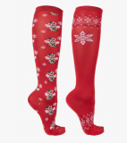 Podkolanówki jeździeckie Merry Christmas 2-pak - QHP - red