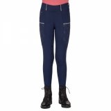 Legginsy jeździeckie młodzieżowe Jaily Junior Full Grip SS25 - QHP - evening blue