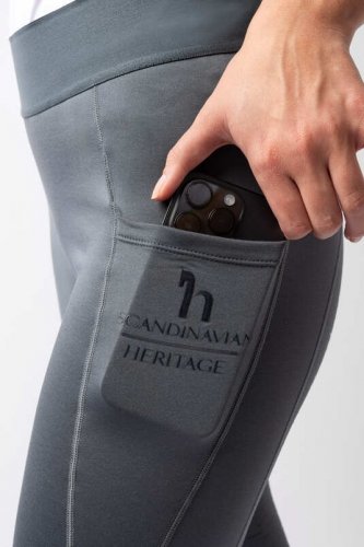 Legginsy jeździeckie damskie MAIA - Horze - thundercloud blue