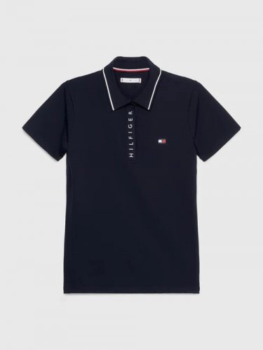 Koszulka polo damska HARLEM LOGO - Tommy Hilfiger Equestrian - desert sky