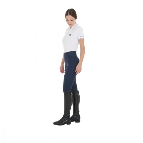 Legginsy damskie Classic Slim Fit Full Grip - EQUESTRO - navy