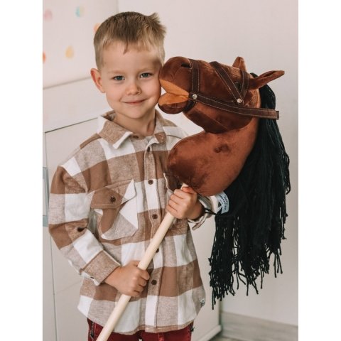 Koń na kiju Hobby Horse 80 cm - TEDDYKOMPANIET - brązowy