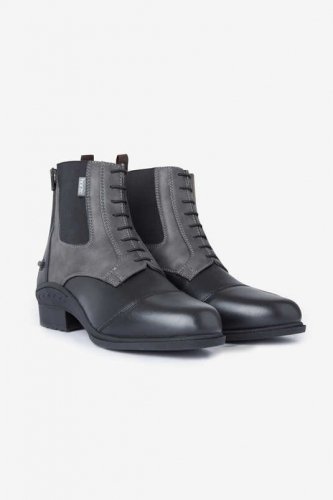 Sztyblety ze skóry syntetycznej dwukolorowe Kilkenny - HORZE - black/grey