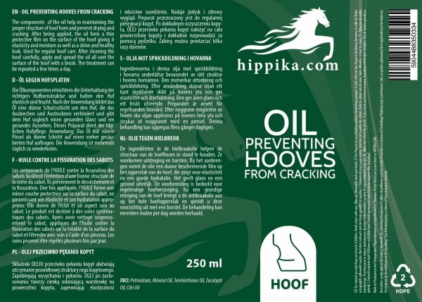 Olej przeciwko pękaniu kopyt 250ml - HIPPIKA.COM