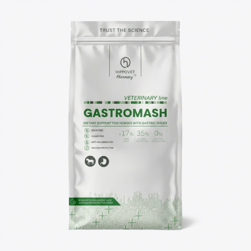 Hippovet Pharmacy VeterinaryLine – GASTROMASH – mesz dla koni wrzodowych, kolkowych i alergicznych 8 kg