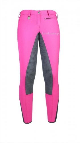 Bryczesy młodzieżowe Pikeur LUCINDA Girl GRIP z silikonowym lejem - MAGENTA