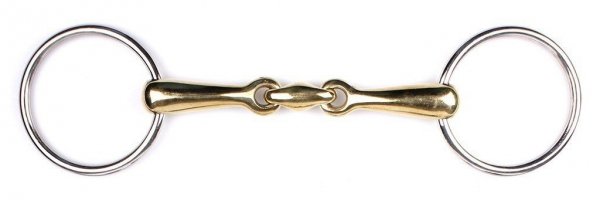 Wędzidło zwykłe podwójnie łamane Argentan 17 mm - QHP