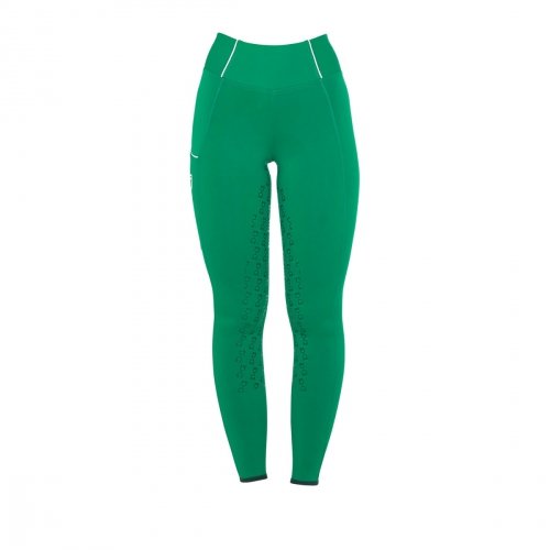 Legginsy damskie Classic Slim Fit Full Grip - EQUESTRO - ultramarine green 