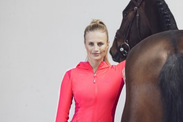 Bluza rozpinana damska Tech-Jersey Zip Hood - Reflexx Equestrian Fanatics S/S 21 - Eskadron - pink