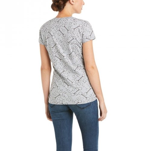 Koszulka damska SNAFFLE SS T-SHIRT SS21 - Ariat - light heather grey