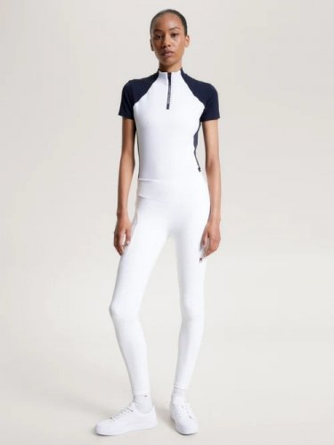 Legginsy damskie ELMIRA ALL-YEAR - Tommy Hilfiger Equestrian - optic white