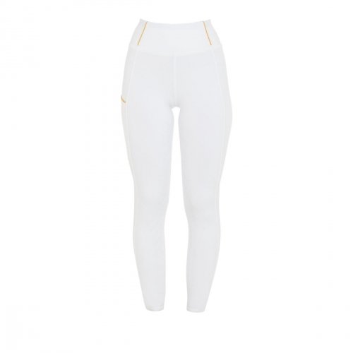 Legginsy damskie Classic Slim Fit Full Grip - EQUESTRO - white