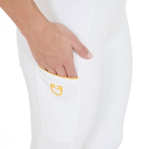 Legginsy damskie Classic Slim Fit Full Grip - EQUESTRO - white